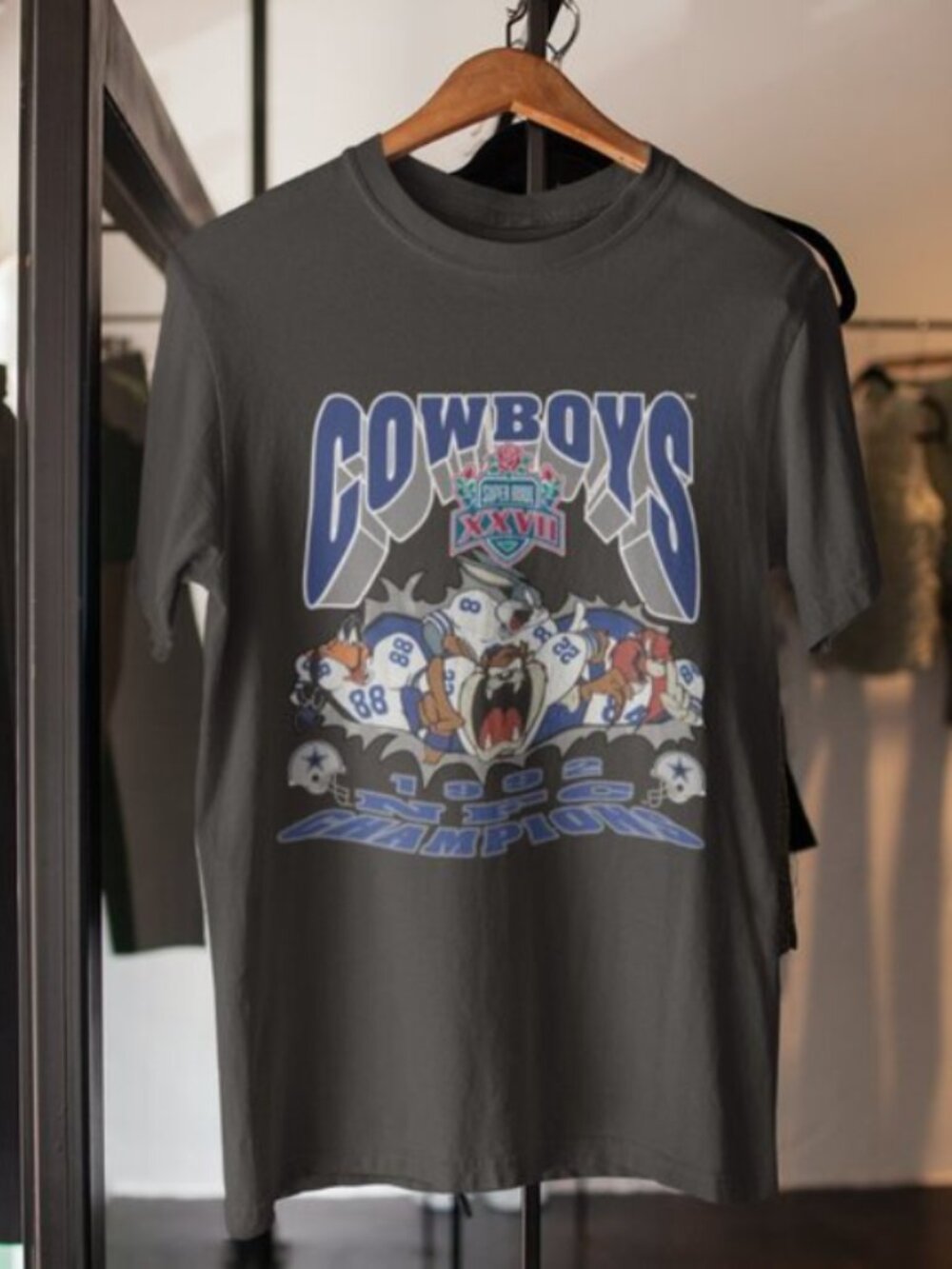 Vintage Dallas Cowboys 1992 Looney Tunes Taz Shirt REPRINT